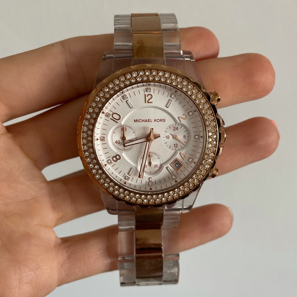 Michael Kors MK5323 Rose Gold & Clear Watch